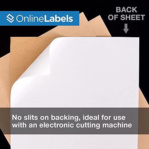 OnlineLabels 8.5" x 11" Labels - Brown Kraft - Inkjet/Laser - 250 Sheets - size: 250 Sheet Pack