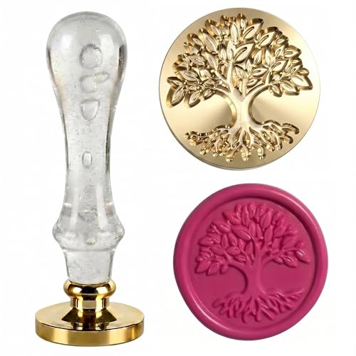 LANKIN Tree of Life Wax Seal Stamp, Botanical Theme; 25mm Brass Head(No.2) - color: Tree of Life-2