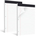 HAUTOCO 2 Pack 8.5 x 11 Legal Pads White Wide Ruled Notepads Perforated Writing Pads, 30 Sheets Per Notepad, 3-Hole Punched Paper, Writing Note Pads for School, Home, Office, Business - color: White