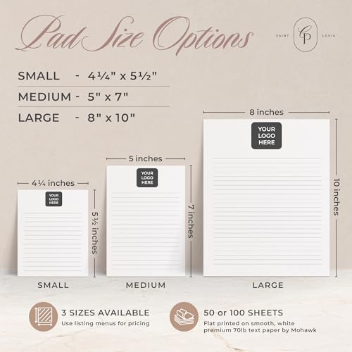 Curio Press Personalized Stationery Notepads for Women & Men, Your Logo Pad - color: Your Logo Pad