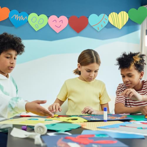 XIHIRCD 216pcs Paper Hearts Cut Outs, 9 Colors Large Heart Shape Paper Cutouts Cute Bulletin Board Decorations Suitable for DIY Craft Valentines Party School Decoration Supplies