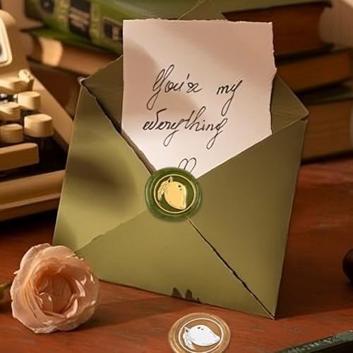 Mango 1" Wax Seal Stamp Retro Sealing Stamps Removable Brass Head Seal Stamp with Wooden Handle Sealing Wax Stamp for Envelope Greeting Letter Invitations Gift Wrapping Decor - style: Mango