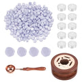 PATIKIL Wax Seal Kit, 300 Pcs Wax Sealing Beads, Wooden Warmer, Melted Spoon, 10 Pcs Tealight Candles for Envelope Letter Mailing Crafts DIY, Light Purple - color: Light Purple