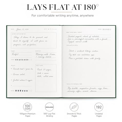 &And Per Se Wellness Journal, Self Care & Daily Journal for Women, Mental Health Planner with Habit Tracker, Diet & Goals, Undated, Gift-Ready (Forest Green) (Pack of 2) - color: C-Forest Green, size: 6.5 x 8 Inch (Pack of 2)