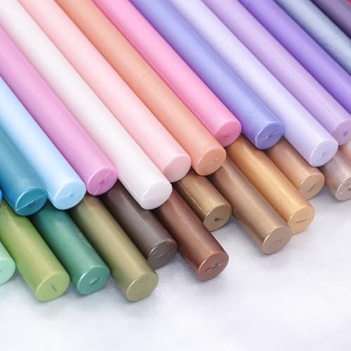 Pale Blue Wax Seal Sticks, 30pcs Sealing Wax Sticks, HOSEALING Glue Gun Sticks for Wax Seal Stamp, Premium for Wedding Invitations, Letter, Envelope (Mini Size) - color: Snow Blue