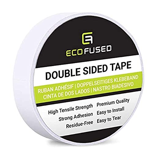 Premium Double Sided Adhesive Tape - Width: 0.79 Inch (20 mm) - Length: 27 Yards (25 m) - For Arts and Crafts, DIY and Office - Quick and Easy to Use on Paper, Glass, Plastic, Wood, Metal and Fabric - color: White, size: 1 Roll .79" X 27 Yards