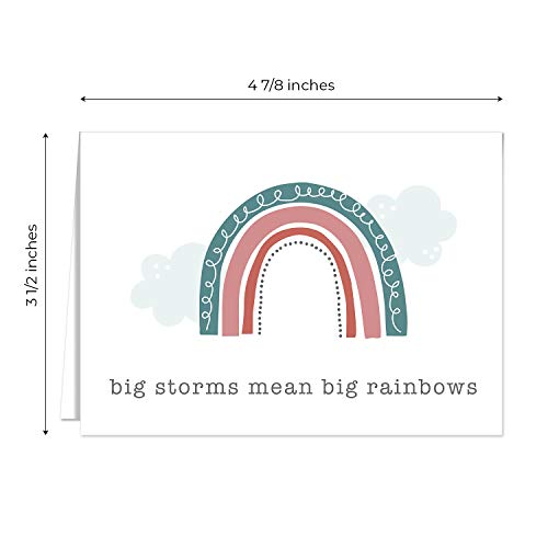 Canopy Street Encouraging Rainbow Notecards / 24 All Occasion Greeting Cards With Envelopes / 6 Uplifting Designs / 3 1/2" x 4 7/8" Note Cards - color: Encouraging Rainbow