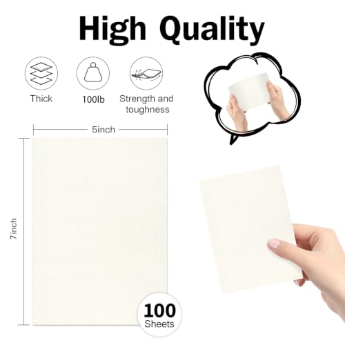 5x7 Ivory Linen Paper Textured Cardstock 100 lb - color: Off White, size: 5x7-100lb