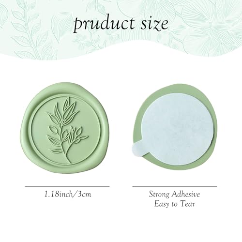 Pollize 50Pcs Wax Seal Stickers, Wedding Invitation Envelope Stickers - color: Green