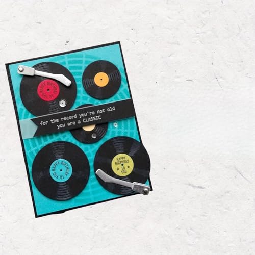 Lapoo Tool Metal Cutting Die for Scrapbooking - Durable, Cut Stencils for DIY Scrapbook Photo Album Decorative Paper Card, Card Making Supplies, Embossing (Music Record 4.8 x 3.2 in) - color: Music Record 4.8 x 3.2 in