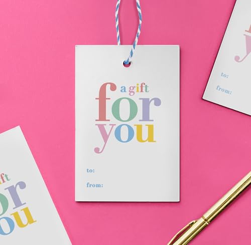 50-Pack Gift Tags - “A Gift for You” | Holiday, Christmas, Gifts, and Birthday Tags | Personalized Labels for Presents | Women-Owned Business - style: A Gift for You