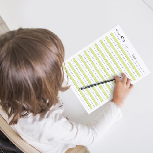 zmybcpack 2 Pack 8.5" x 11" Highlighted Write Beginner Paper for Kids | Handwriting Paper for Kids Letter Positioning (100 Sheets Each Pack, Double Printed) - size: 8.5" x 11"