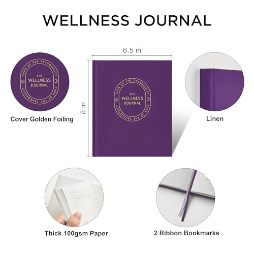 &And Per Se Wellness Journal, Self Care & Daily Journal for Women, Mental Health Planner with Habit Tracker, Diet & Goals, Undated, Gift-Ready (Purple) - color: F-Purple, size: 6.5 x 8 Inch