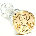 LANKIN Dragon Wax Seal Stamp; 25mm Brass Head with White Bubble Handle(No.2) - color: Dragon-2