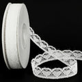 White Lace Trim Ribbon, 5/8 inch 20Yard Heart Pattern Lace Ribbon - color: White-5/8"