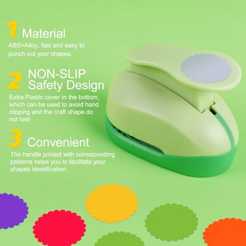 UCEC Scalloped Circle Punch 2"(5 cm) Diameter for Paper Crafts Scrapbooking - color: Scallop, size: 2 Inch