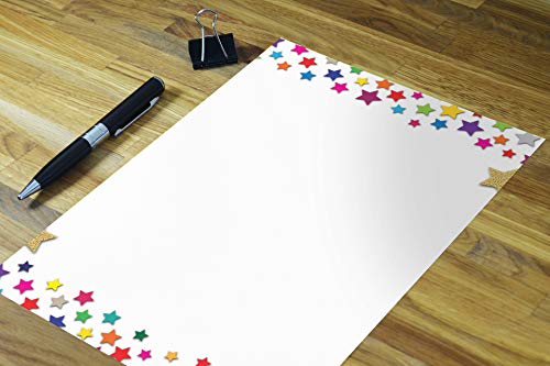 Stonehouse Collection Stars Letterhead, 8.5" x 11", 60 Sheets | Ideal for Home, Office & Classroom. Premium 60lb Matte Paper, 92 Brightness for Vivid Color Printing, USA Made - color: Stars