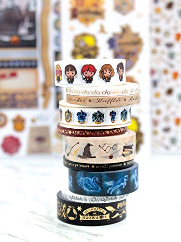 Paper House Productions Harry Potter Foil Accent 10 Piece Fan Favorites Washi Tape Pack with 5 15mm Rolls and 5 5mm Rolls - color: Fan Favorites