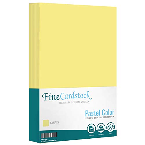 Color Cardstock Paper 67 Vellum Bristol, Sizes: 8.5 x 11 | 11 x 17 | 8.5 x 14 |1 ream of 250 Sheets Per Pack. (8.5 x 14, Canary) - color: Canary, size: 8.5 x 14