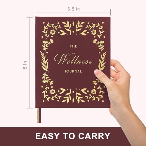 &And Per Se Wellness Journal, Self Care & Daily Journal for Women, Mental Health Planner with Habit Tracker, Diet & Goals, Undated, Gift-Ready (Burgundy Bloom) - color: L-Burgundy Bloom, size: 6.5 x 8 Inch