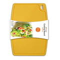 Liflicon Thick Silicone Cutting Board 12.6'' x 9.1'' Juice Grooves Easy Grip Handle Dishwasher Safe-Yellow - color: Yellow, size: 12.6"L x 9.1"W