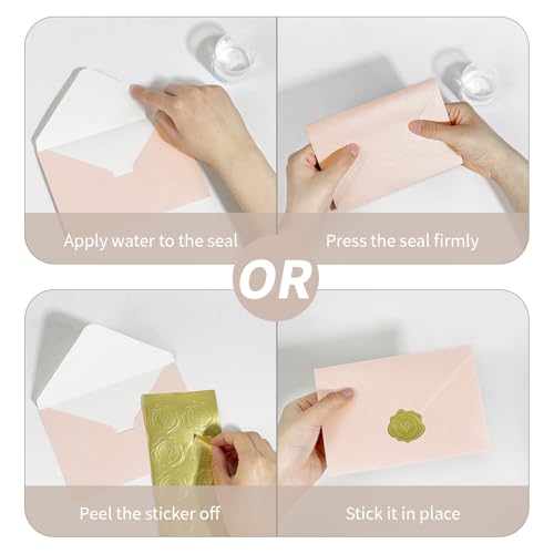 50 PCS 4x6 Pearl Pink Envelopes with Stickers, A4 Shimmer Envelopes for Invitations, Great for Wedding Invitation Cards, Birthday Party, Baby Shower, 4 1/4" x 6 1/4" - color: Pink, size: 4x6