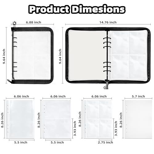 Mlife Sticker Organizer Binder Sticker Storage Organizer Reusable Sticker Book Collecting Album A5 Sticker Collecting Book Clear Sticker Binder Album with Blank Release Paper, Tweezer & Spatula(Black) - color: Black
