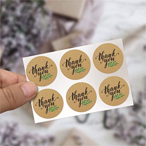 easykart labels 1000 Kraft Thank You Sticker Labels | 1 Inch Size | Highly Recommended for Birthdays, Weddings, Giveaways, Bridal Showers and Perfect for Small Business Owners (1 Pack)