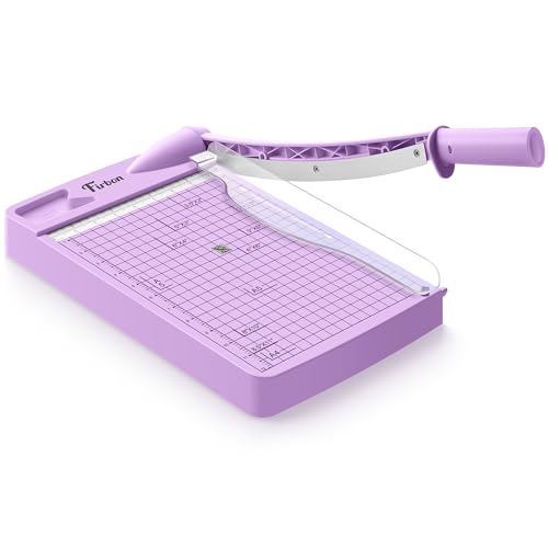 Firbon 12 Inch Guillotine Paper Cutter, Heavy Duty Paper Trimmer, Purple - color: Purple