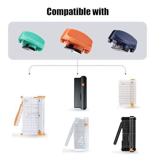 6-Pack Trimmer Replacement Blades for Fiskars Paper Trimmer, Replacement Blade for All Series of Fiskars/Portable&Precision Trimmer,Arts and Crafts,4 Cutting&2 Scoring Blades,Slider,Ice Blue