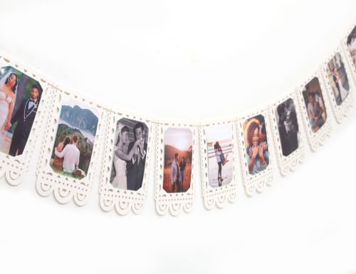 Lace Photo Frame Wedding Banner Milestone Photo Garland Decor