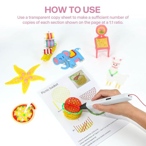SONGTIY 3D Printing Drawing Template, 20 Sheets 3D Printer Paper Stencils - color: Colorful
