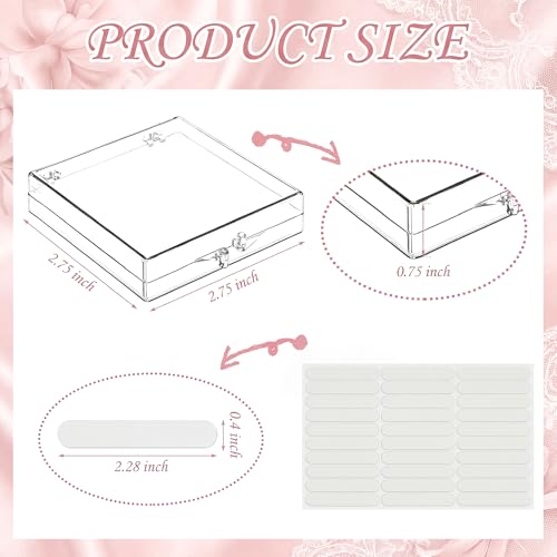 AceOrbit 48 Pcs Press on Nail Boxes with 180 Pcs Adhesive Double Sided Tape Acrylic Press on Nail Packaging Cases in 4 Colors Square Transparent Storage Case Organizer for Display Art Salon Supplies - color: Multicolor