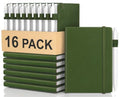 Oucaru Small Notebook 16 Pack, A6 Pocket Notebook, Mini Lined Journal - color: B-Forest Green, style: 16 Pack
