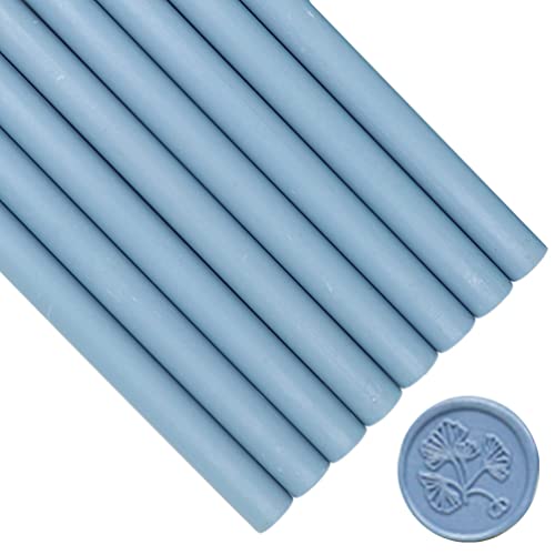 8PCS Dust Blue Glue Gun Wax Seal Sticks for 0.43'' Glue Gun, Great for Wedding Invitations - color: Dust Blue