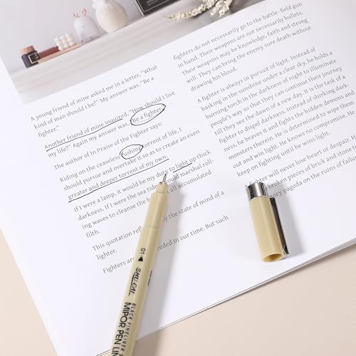 PATIKIL Fineliner Pens, 12 Pcs 01 0.25mm Fineliner Marker Black Waterproof Ink Archival Drawing Pens Art Supplies Set for Sketching Journaling Scrapbooking Artist Illustration - size: 01 0.25mm
