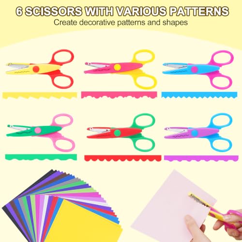 UCEC 36 Piece Crafting Set, Craft Scissors Decorative Edge, Craft Paper - color: 36 Piece - Beginner Set 2