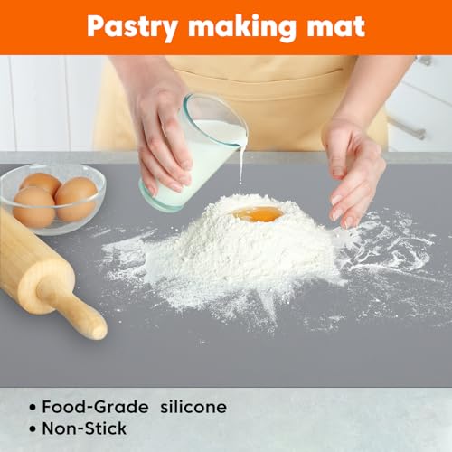 Large Silicone Mat for Countertop, 16"x72" Heat Resistant Mat, Dark Gray - color: Dark Gray, size: 72"L x 16"W