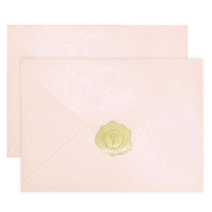 YINUOYOUJIA 50 PCS Pearl Brush Pink Envelopes A7,5 x 7 Brush Pink Shimmer Envelopes for Invitation,Perfect for Wedding Invitation Cards,Birthday RSVP Invite,5.25 x 7.25 inches - color: Pink, size: 5x7