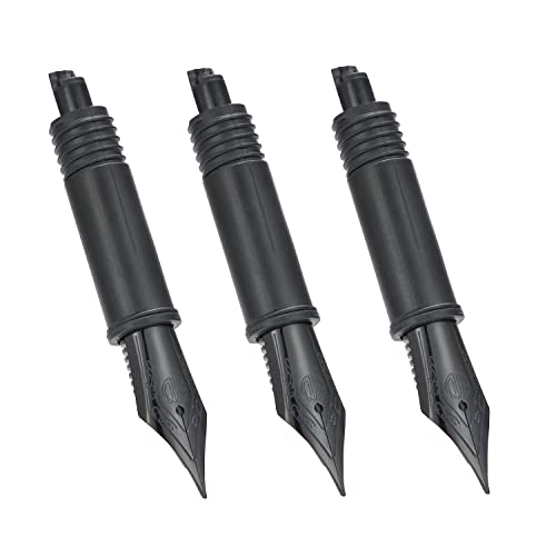 Set of 3 Hongdian Fountain Pen Black Medium Nibs for Black Forest 1850, 1851, 1861, M2, M1, 1843, 6013, 517D, 517S, 525, 1843 and 920 Series - color: Black, style: 3 x M