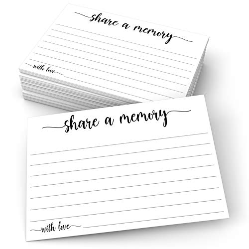 321Done Share a Memory Cards for Celebration of Life, 4x6, Set of 50, White - color: White