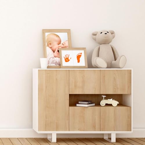 Inkless Hand and Footprint Kit, Newborn Baby Keepsake, 4-Pack | No-Mess Clean Touch Ink Pad for Baby Handprint & Footprint, Non-Toxic Baby Gift, Pet Paw Print Kit(4 Pack Orange) - color: 4 pack orange