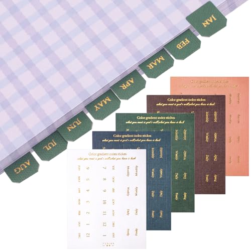 Joez Wonderful 10 Sheets Planner Monthly Tabs, Self Adhesive Tabs Stickers, Planners Index Tabs Calendar Tabs for Planners, Office, Study, Notebook (180 Pcs) - color: 10 Sheets, Style 3