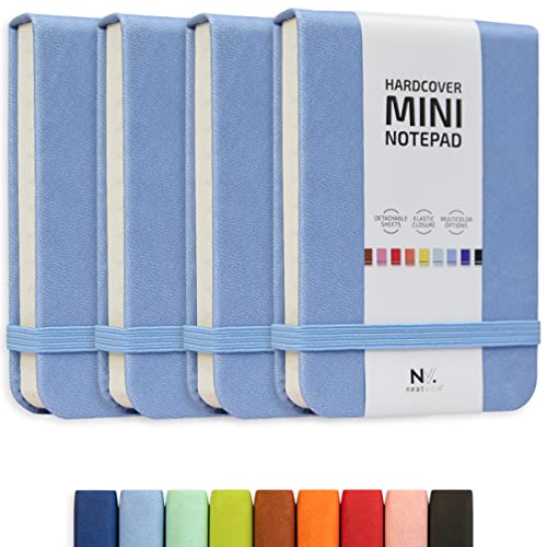 Tiny Notebook 3x4, Tear Off Small Notepad Pocket Size 4-Pack (Sky Blue) - color: Sky Blue