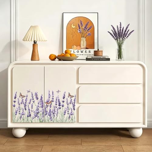 Rub On Transfers for Crafts, 3pcs Vintage Purple Flowers Transfers UV DTF Stickers Waterproof Decals Furniture for for Wood Door Window DIY Home Decor - color: Purple Lavender