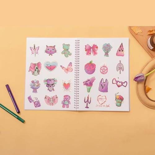 A4 Reusable Blank Sticker Collecting Book Sticker Album Storage (Purple - color: Purple