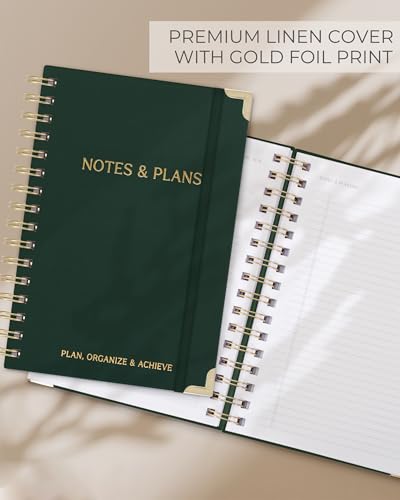 ZICOTO Aesthetic Daily Planner And Spiral Notebook With Hourly Schedule - color: Green