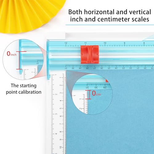 Ecraft 12 x 12inch Paper Trimmer Cutter Score Board, Scoring Tool with Paper Folding, for Making Scrapbooking, Cards, Envelope, Coupons and Photo - color: Ivory