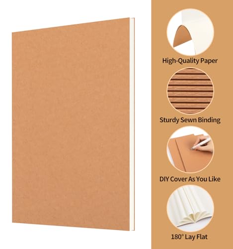 100Pack A5 Lined Kraft Notebooks Bulk, 8.3x5.5 Inches, Journaling Notebooks - color: Brown, style: Brown-100-Lined