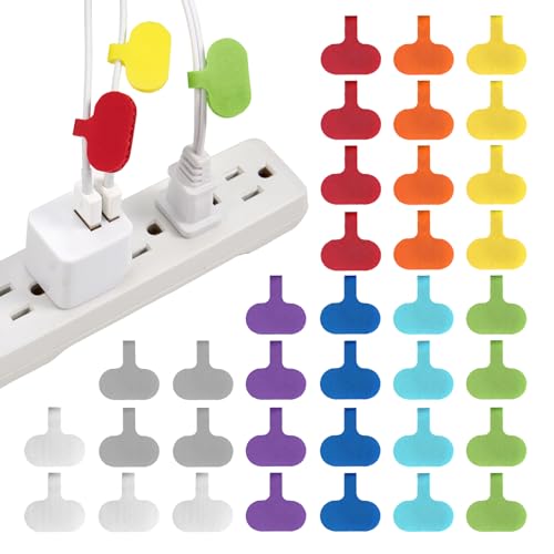 Wrap-It Storage - Cable Labels - Oval, Multi-Color (36 Pack) | Write-On Wire Tags for Cord Identification with Power Strips Behind Desks and TVs - color: Assorted Colors, size: Oval